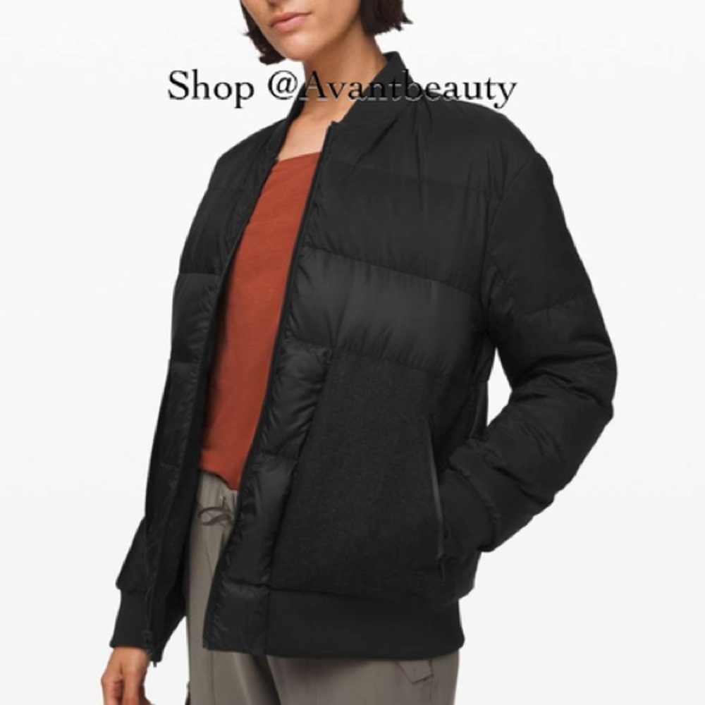 NWT LULULEMON ROAM FAR BOMBER REVERSIBLE JACKET BLACK GRAY 6 8 10 12